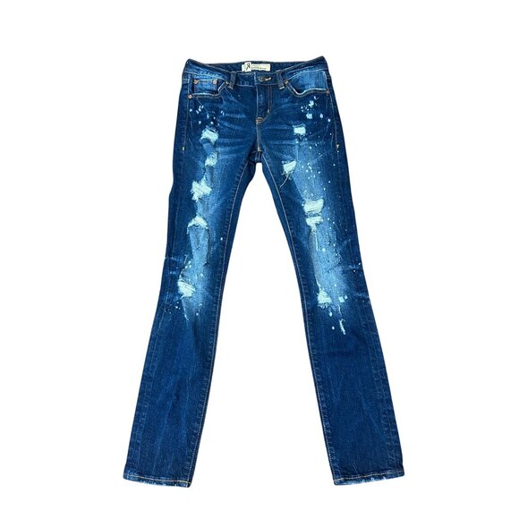 Rock Revival Remix Distressed Skinny Jeans Size 25 Destroyed denim - Picture 1 of 7